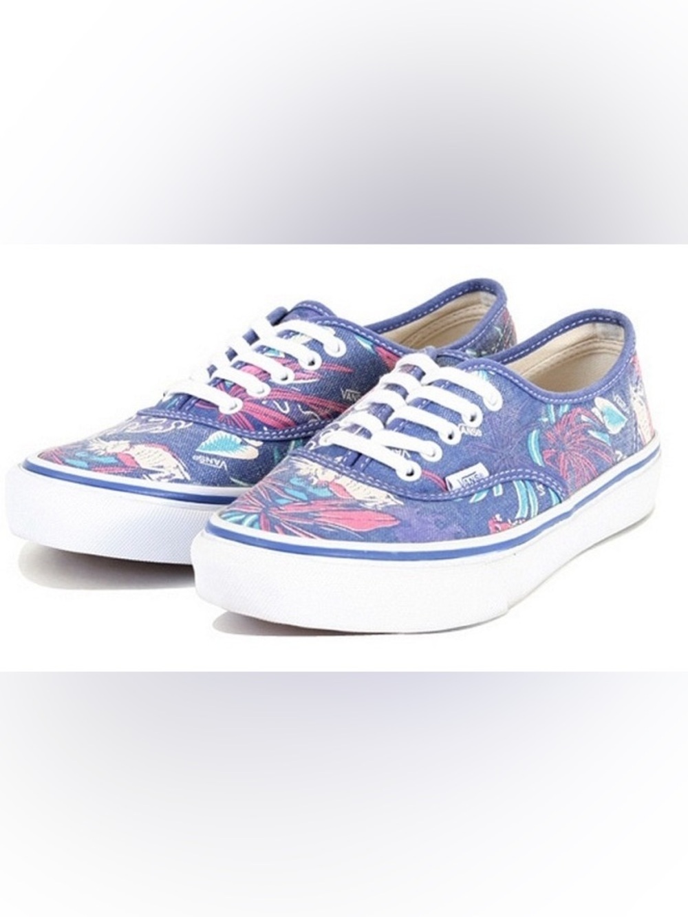 Vans Floral Purple Blue Hawaiian shoes sz 8